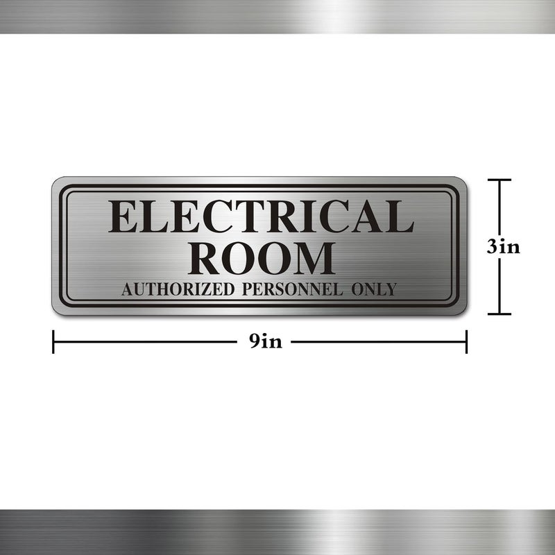 LEMBANG Metal Stainless Steel Authorized Personnel Only Sign，9x3in (Electrical Room) - Image 3